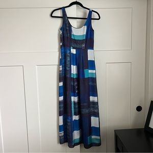 Ann Taylor blue pattern maxi dress